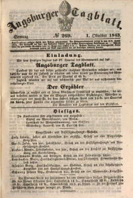 Augsburger Tagblatt Sonntag 1. Oktober 1843