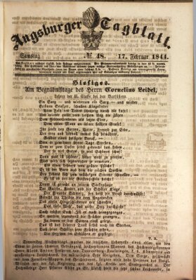 Augsburger Tagblatt Samstag 17. Februar 1844