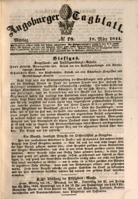 Augsburger Tagblatt Montag 18. März 1844