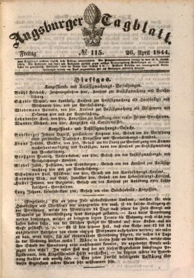 Augsburger Tagblatt Freitag 26. April 1844
