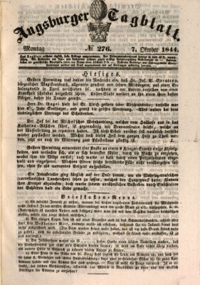 Augsburger Tagblatt Montag 7. Oktober 1844