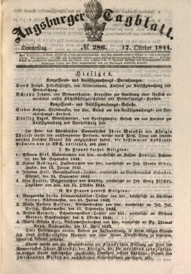 Augsburger Tagblatt Donnerstag 17. Oktober 1844