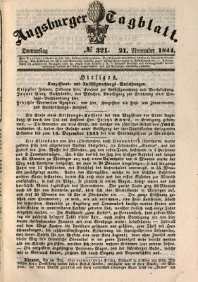 Augsburger Tagblatt Donnerstag 21. November 1844