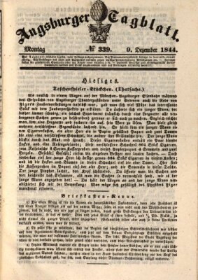 Augsburger Tagblatt Montag 9. Dezember 1844