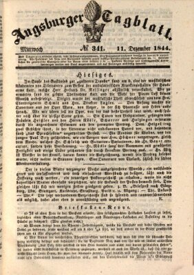Augsburger Tagblatt Mittwoch 11. Dezember 1844