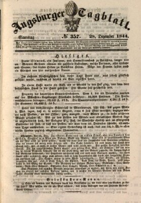 Augsburger Tagblatt Samstag 28. Dezember 1844
