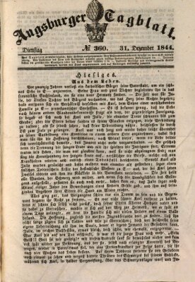 Augsburger Tagblatt Dienstag 31. Dezember 1844