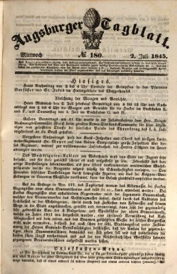 Augsburger Tagblatt Mittwoch 2. Juli 1845