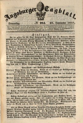 Augsburger Tagblatt Donnerstag 25. September 1845