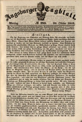 Augsburger Tagblatt Montag 20. Oktober 1845