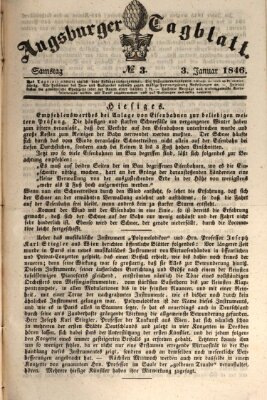 Augsburger Tagblatt Samstag 3. Januar 1846