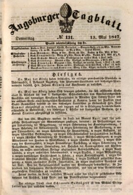 Augsburger Tagblatt Donnerstag 13. Mai 1847