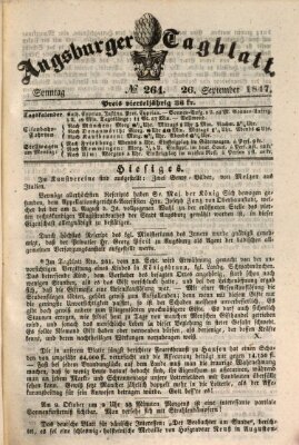 Augsburger Tagblatt Sonntag 26. September 1847
