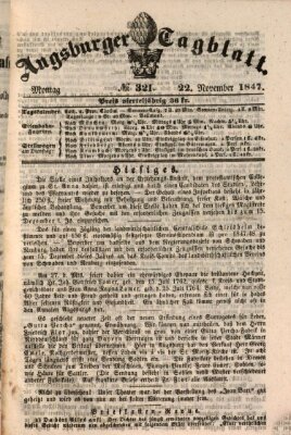Augsburger Tagblatt Montag 22. November 1847