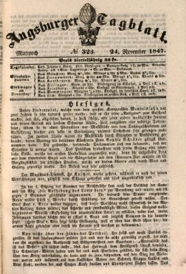 Augsburger Tagblatt Mittwoch 24. November 1847