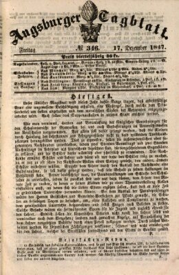 Augsburger Tagblatt Freitag 17. Dezember 1847