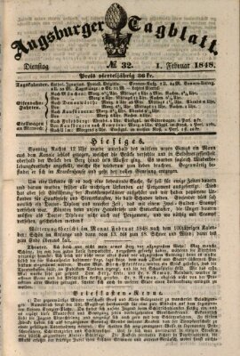 Augsburger Tagblatt Dienstag 1. Februar 1848