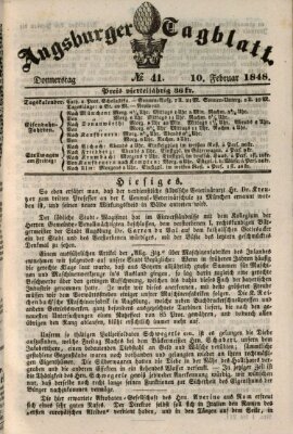 Augsburger Tagblatt Donnerstag 10. Februar 1848