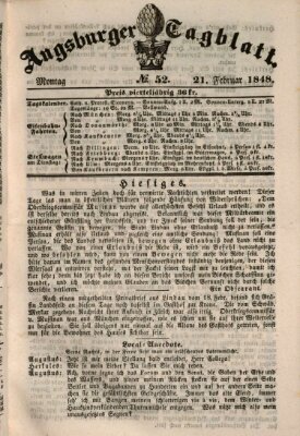 Augsburger Tagblatt Montag 21. Februar 1848