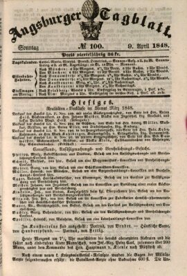 Augsburger Tagblatt Sonntag 9. April 1848