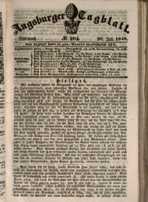 Augsburger Tagblatt Mittwoch 26. Juli 1848