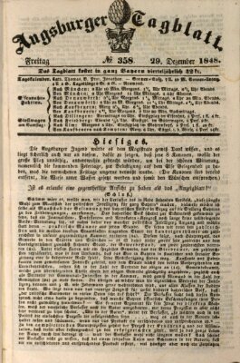 Augsburger Tagblatt Freitag 29. Dezember 1848