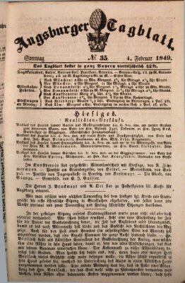 Augsburger Tagblatt Sonntag 4. Februar 1849