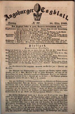 Augsburger Tagblatt Sonntag 18. März 1849