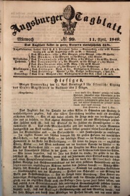 Augsburger Tagblatt Mittwoch 11. April 1849