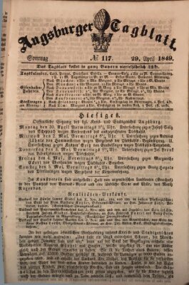 Augsburger Tagblatt Sonntag 29. April 1849