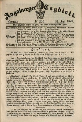 Augsburger Tagblatt Sonntag 29. Juli 1849