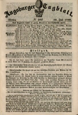 Augsburger Tagblatt Montag 30. Juli 1849