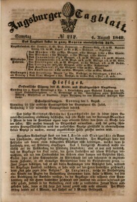 Augsburger Tagblatt Samstag 4. August 1849