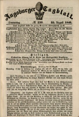 Augsburger Tagblatt Donnerstag 23. August 1849