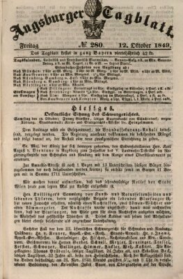 Augsburger Tagblatt Freitag 12. Oktober 1849