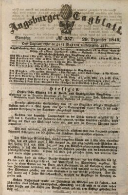 Augsburger Tagblatt Samstag 29. Dezember 1849