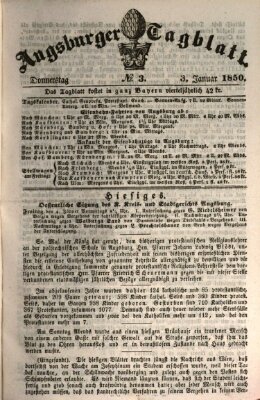 Augsburger Tagblatt Donnerstag 3. Januar 1850