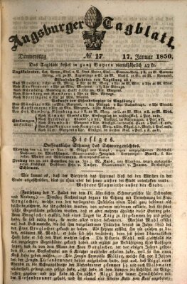 Augsburger Tagblatt Donnerstag 17. Januar 1850