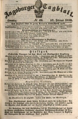 Augsburger Tagblatt Sonntag 17. Februar 1850