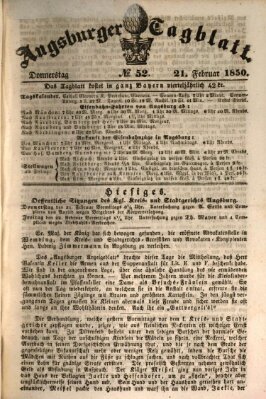 Augsburger Tagblatt Donnerstag 21. Februar 1850