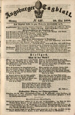 Augsburger Tagblatt Montag 20. Mai 1850