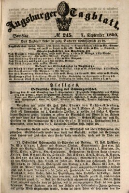 Augsburger Tagblatt Samstag 7. September 1850