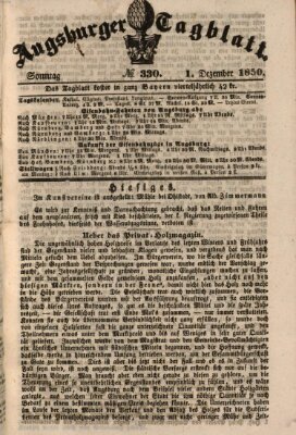 Augsburger Tagblatt Sonntag 1. Dezember 1850