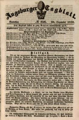 Augsburger Tagblatt Samstag 28. Dezember 1850
