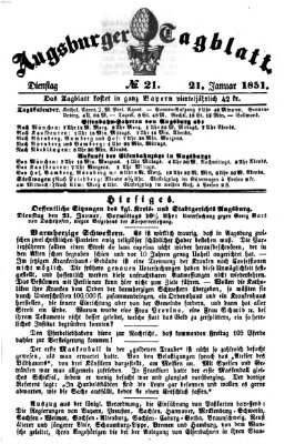 Augsburger Tagblatt Dienstag 21. Januar 1851
