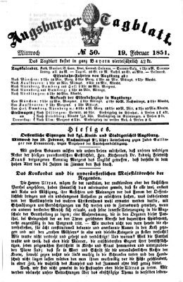 Augsburger Tagblatt Mittwoch 19. Februar 1851
