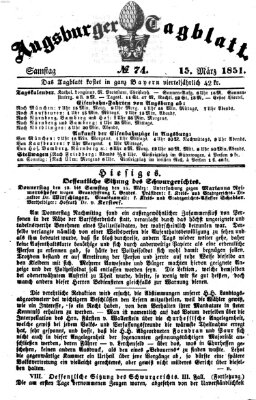 Augsburger Tagblatt Samstag 15. März 1851
