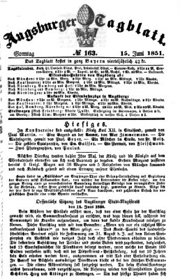 Augsburger Tagblatt Sonntag 15. Juni 1851