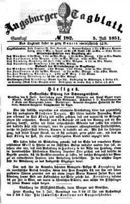 Augsburger Tagblatt Samstag 5. Juli 1851