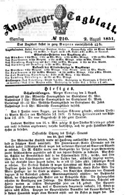 Augsburger Tagblatt Samstag 2. August 1851